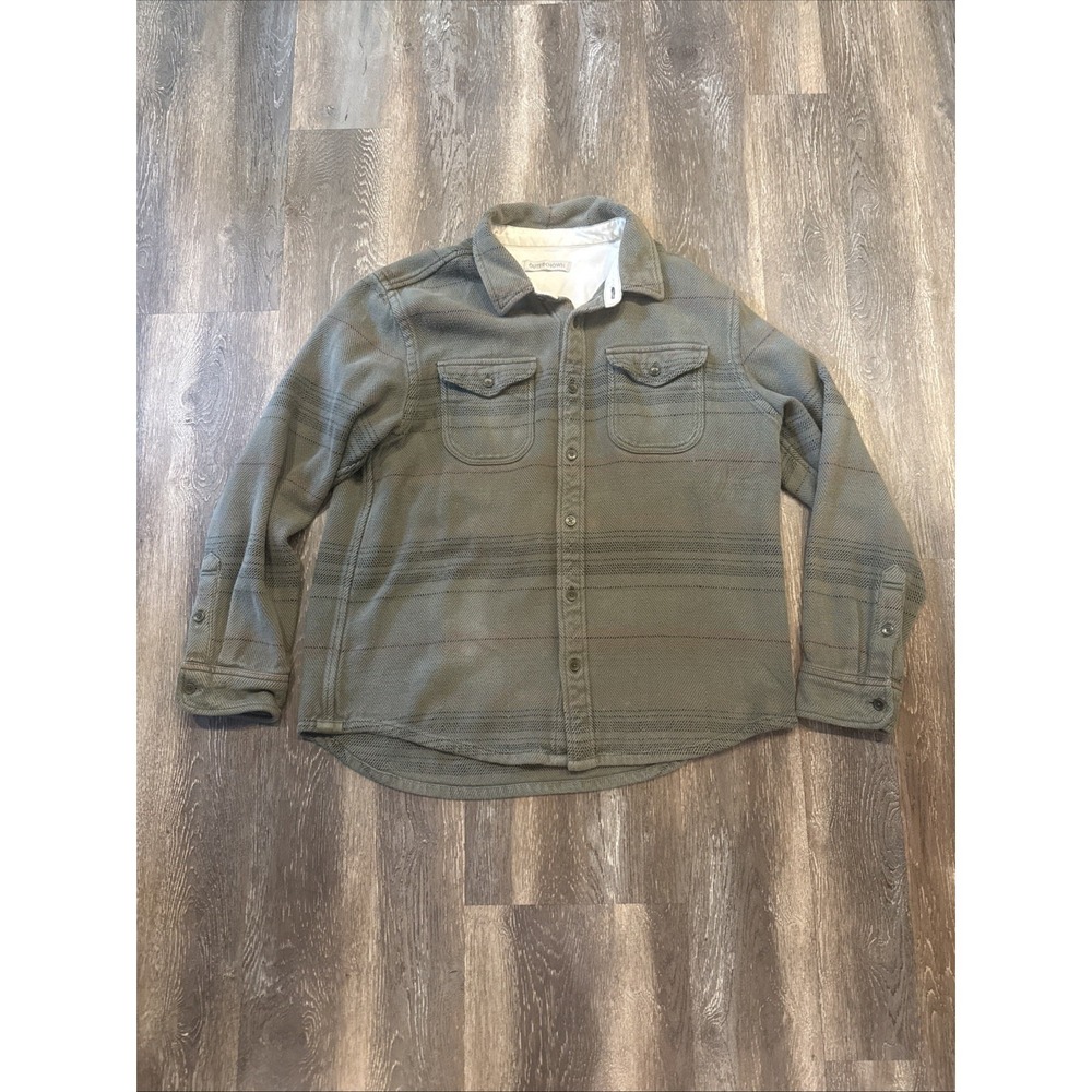 Outerknown Blanket Shirt Men's XL Green Plaid Organic Cotton (Fits Large)
